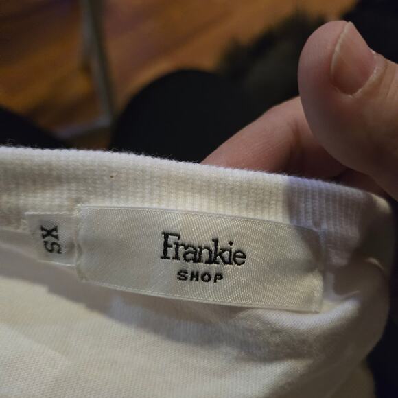 The Frankie Shop Eva White Padded Shoulder Tee XS - Picture 3 of 11